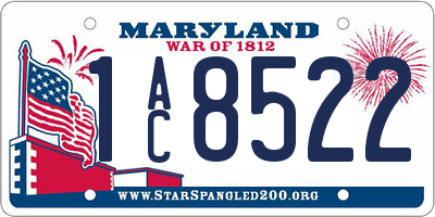 MD license plate 1AC8522