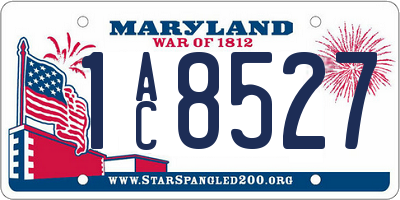 MD license plate 1AC8527