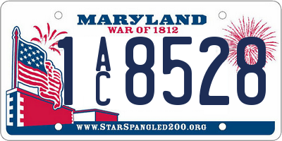 MD license plate 1AC8528
