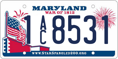 MD license plate 1AC8531