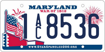 MD license plate 1AC8536