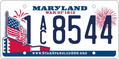 MD license plate 1AC8544