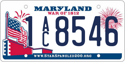 MD license plate 1AC8546