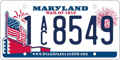 MD license plate 1AC8549