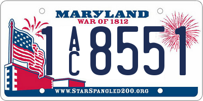 MD license plate 1AC8551