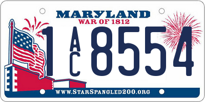 MD license plate 1AC8554