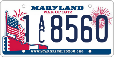 MD license plate 1AC8560