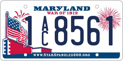 MD license plate 1AC8561