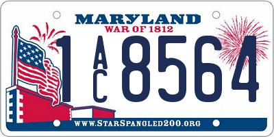 MD license plate 1AC8564