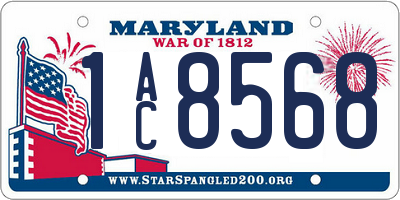 MD license plate 1AC8568