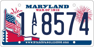 MD license plate 1AC8574