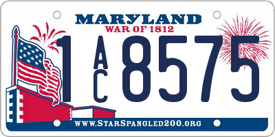 MD license plate 1AC8575