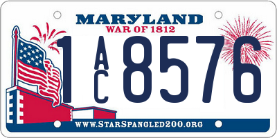 MD license plate 1AC8576