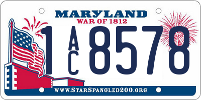 MD license plate 1AC8578