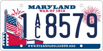 MD license plate 1AC8579