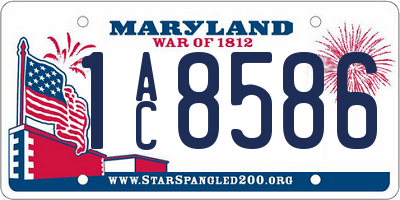 MD license plate 1AC8586