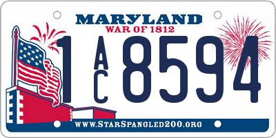 MD license plate 1AC8594