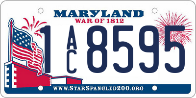 MD license plate 1AC8595