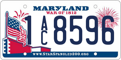 MD license plate 1AC8596