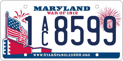 MD license plate 1AC8599