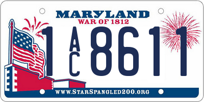 MD license plate 1AC8611
