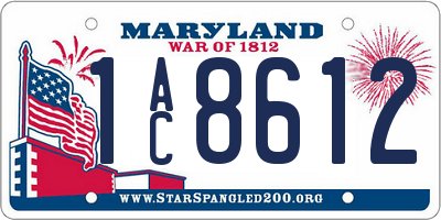 MD license plate 1AC8612