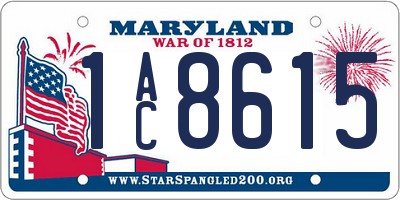 MD license plate 1AC8615