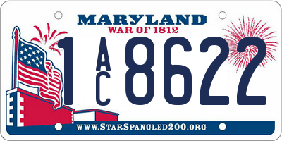 MD license plate 1AC8622