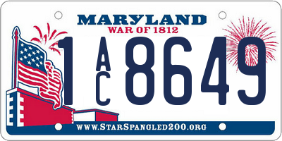 MD license plate 1AC8649