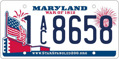 MD license plate 1AC8658