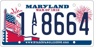 MD license plate 1AC8664