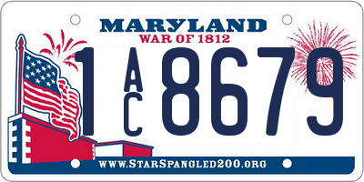 MD license plate 1AC8679