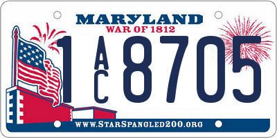 MD license plate 1AC8705