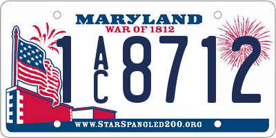 MD license plate 1AC8712