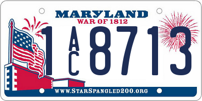 MD license plate 1AC8713