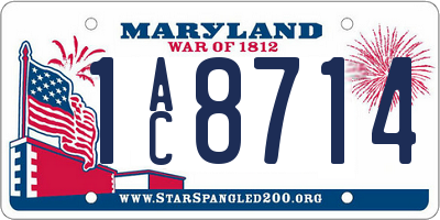 MD license plate 1AC8714