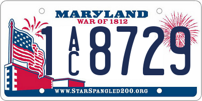 MD license plate 1AC8729