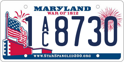 MD license plate 1AC8730