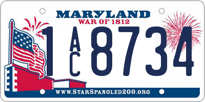 MD license plate 1AC8734