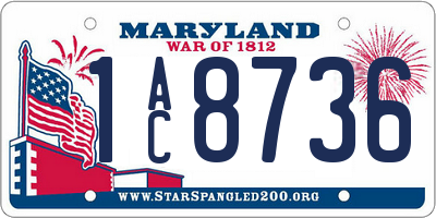 MD license plate 1AC8736