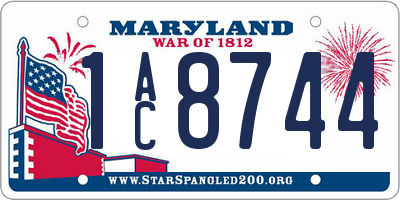 MD license plate 1AC8744