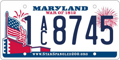 MD license plate 1AC8745