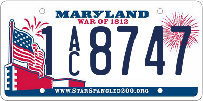 MD license plate 1AC8747