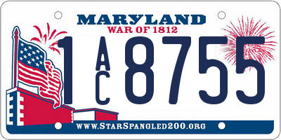 MD license plate 1AC8755