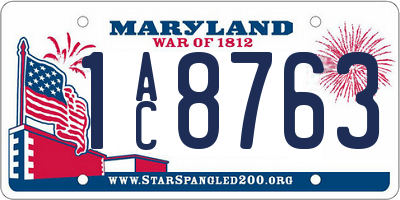 MD license plate 1AC8763