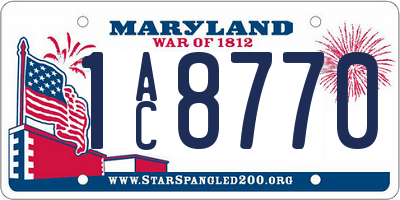 MD license plate 1AC8770
