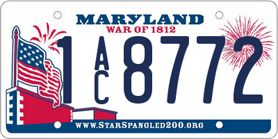 MD license plate 1AC8772