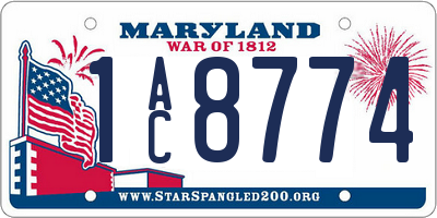 MD license plate 1AC8774