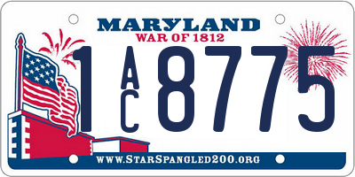 MD license plate 1AC8775