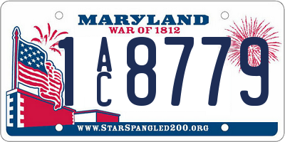 MD license plate 1AC8779